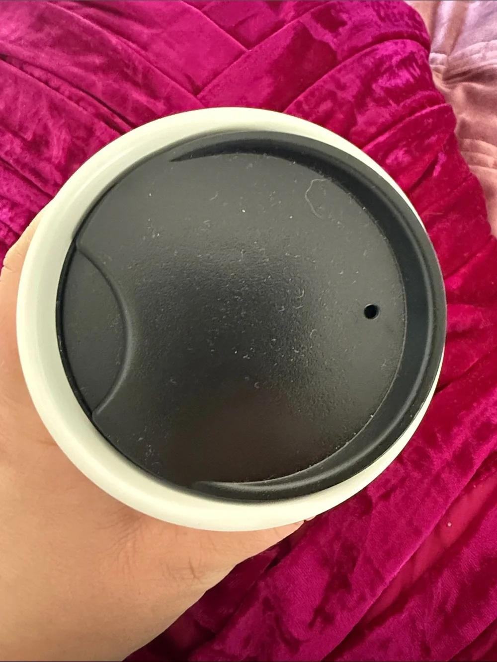 Starbucks Holiday Hand Holding Ceramic Travel Tumbler
